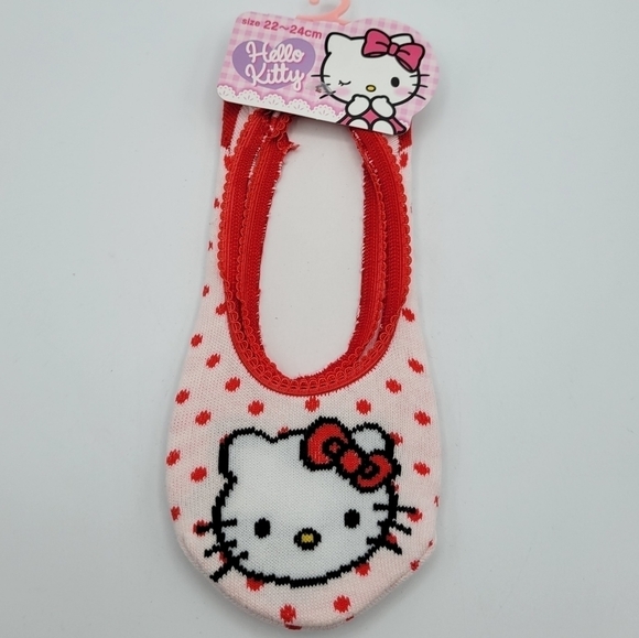 Sanrio Hello Kitty red polka dot no show Socks - Picture 1 of 4